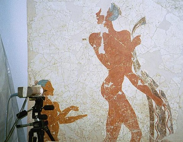 XR-100CR analyzing wall paintings from Akrotiri